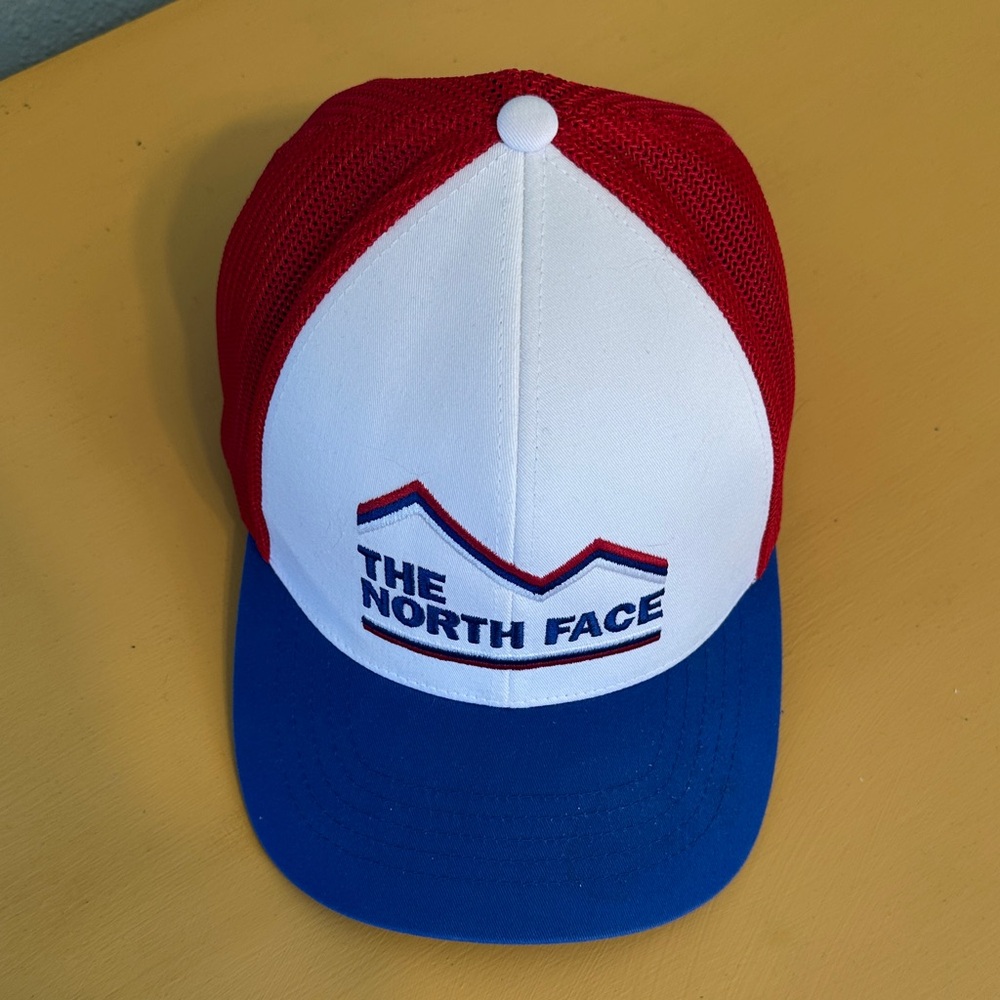 The North Face Red and Blue trucker hat